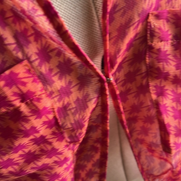 free people pink print cropped sheer top - Picture 5 of 12